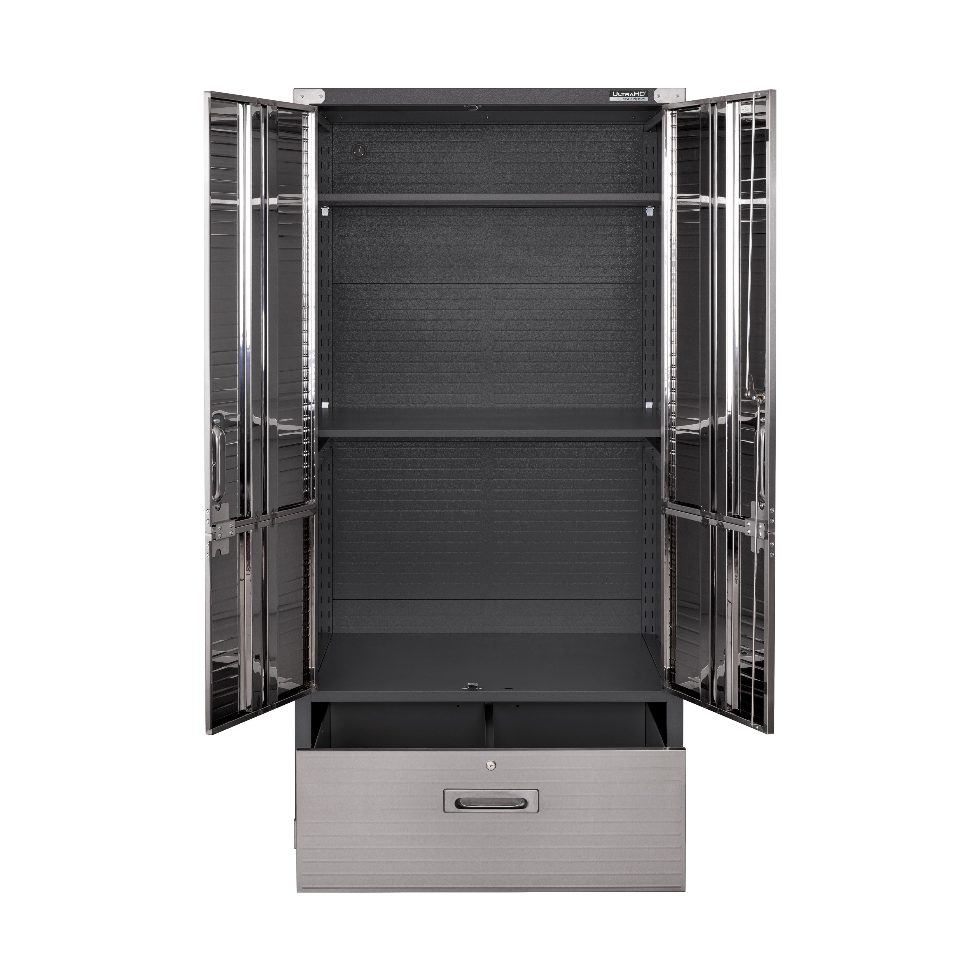 Seville Classics UltraHD® French Door Storage Cabinet with Drawer, 36" W x 18" D x 72" H