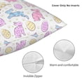 thumbnail image 3 of Yiaed Easter Colorful Rabbit Print Pillow Covers Super Soft Decorative Square Throw Pillow Covers Case Cushion Covers for Sofa Couch Bedroom Car Decor（No pillow core）-20"x20", 3 of 7