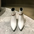 thumbnail image 5 of QQAMB Women's Pointed Toe Booties Heels Ankle Boots Dressy Comfy Work Formal Winter Fall Boots, 5 of 8