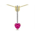 thumbnail image 2 of Star K� 6mm Simulated Pink Tourmaline Heart Arrow Bar Pendant Necklace, 2 of 9