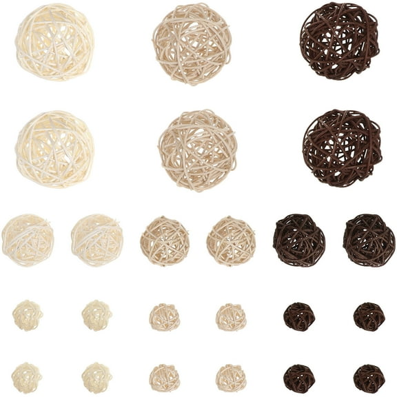Phenofice 24Pcs Coffee Vine Balls for Decorative Spheres 3in