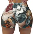 thumbnail image 2 of Easygdp Floral Head Dreamscape Yoga Shorts with Pockets for Women,Women's Biker Shorts Workout Gym Running Volleyball,Tummy Control-Small, 2 of 8