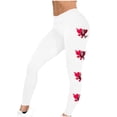 thumbnail image 2 of Feancey Workout Leggings for Women Valentines Day Novelty Printed High Waisted Yoga Tights Full Length Casual High Waist Tummy Control Running Pants White S, 2 of 7
