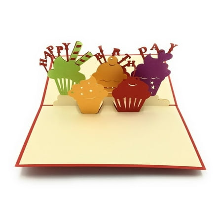 Happy birthday greeting card for foodies/ cupcake lovers! Handcrafted 3D pop-up card perfect to surprise and make someone (Best Way To Make Someone Smile)