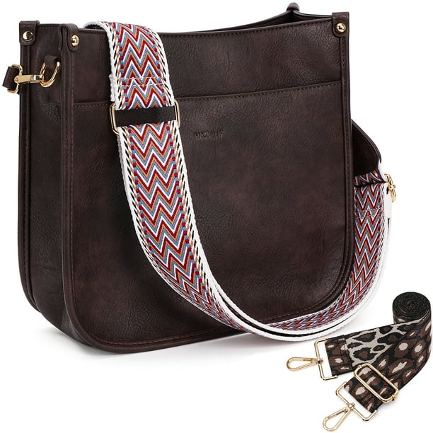 Women's Vegan Leather Crossbody Bag - Top Handle Clutch Purse With Magnetic Closure