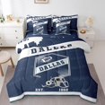 thumbnail image 1 of Erosebridal Ensembles de Literie Ballon Gaming Football Format Simple, Ensembles de Douillette Thème Sport avec Draps, Déco de Chambre Rugby (Dallas), Réversible, 7 Pcs, 1 of 5