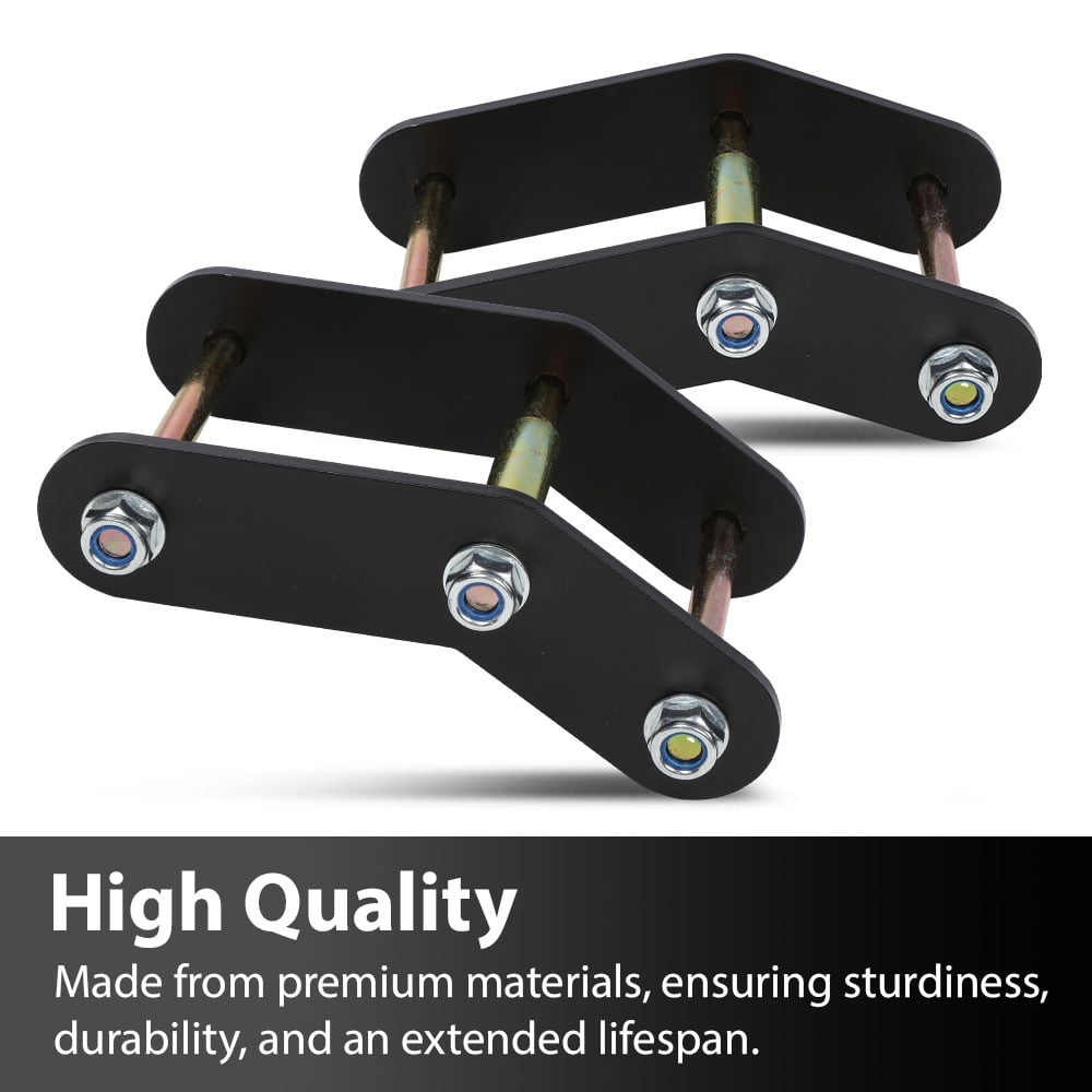 PIT66 Front & Rear 2" Shackle Relocation Lift Kit Black Fit for Jeep Wrangler YJ 1987-1995