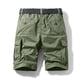 thumbnail image 4 of Puntoco Pantalones Cortos Cargo Para Hombre, Corte Entallado, Cremallera Multibolsillos De Pierna Recta Casuales (Cinturón No Incluido) Xl Verde Militar (38), 4 of 4