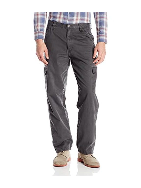 authentics men's authentics fleece-lined cargo pant, anthracite twill, 32x34