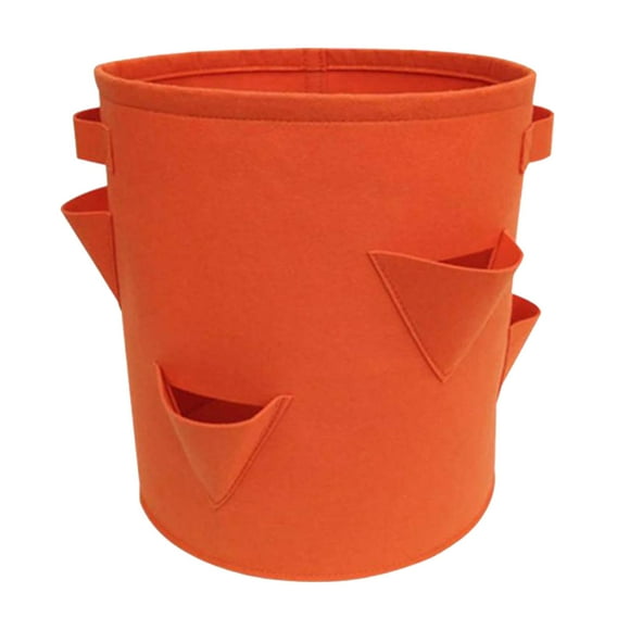 Upside Down Strawberry Planter- Hanging Vegetables Planter Hanging Planter,Sturdy Hanging Thickened Breathable Felt Cloth for Tomato Hot Pepper Vegetables,Orange