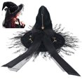thumbnail image 2 of Slccxzc Witch Pointed Hats, Lace Bow Wizard Hat, Wide Brim Pointed Cap for Women Princess Lolita Witch Headwear Halloween Party Hat, 2 of 7
