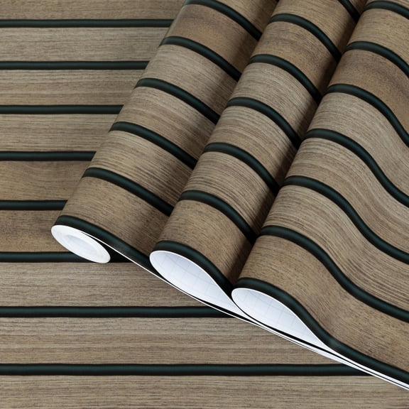 Abyssaly Wood Peel and Stick Wallpaper 17.3"×118" Self Adhesive Removable Contact Paper Home Decor Wall Covering Old Furniture Renovation