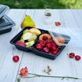 thumbnail image 3 of [28 oz - 50 Count 2 Compartment Meal Prep Containers Reusable - Microwaveable, Dishwasher and Freezer Safe, BPA-Free, Portion Control and Convenience Food Storage with Lids, Stackable, 3 of 7