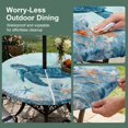 thumbnail image 5 of Round Outdoor Tablecloth with Umbrella Hole and Zipper, Coastal Turtle Blue Tablecloth with Elastic Waterproof, Summer Beach Nautical Coral Starfish Patio Table Covers for 45" - 54" Pool Tables, 5 of 9