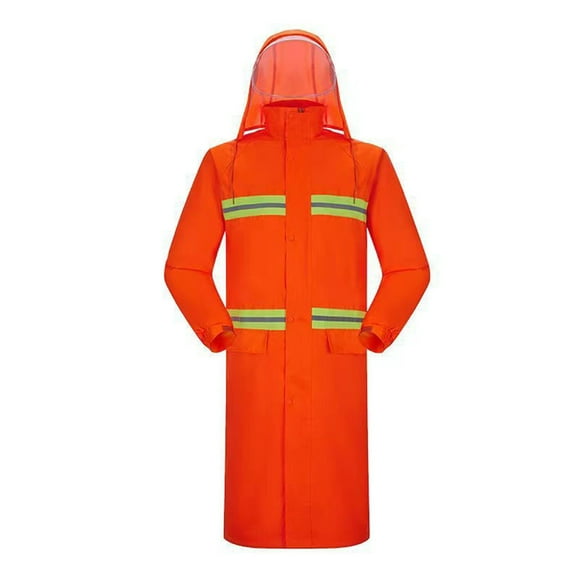 Hvyesh Men's Raincoat Hooded Long Rain Jacket Waterproof Emergency Poncho Raincoat Trench Fishing Coat