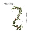 thumbnail image 2 of Christmas Rattan Simulated Pine Needles Decor Indoor Outdoor Xmas Party Decorations Door Rattan Hanging Decorative Rattan for Home Bedroom Kitchen Living Room, G, 2 of 2