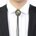 thumbnail image 2 of Western Bolo Tie Gold Hugo Novedad Rodeo Bolo Tie Cuero retro cowboy, 2 of 9