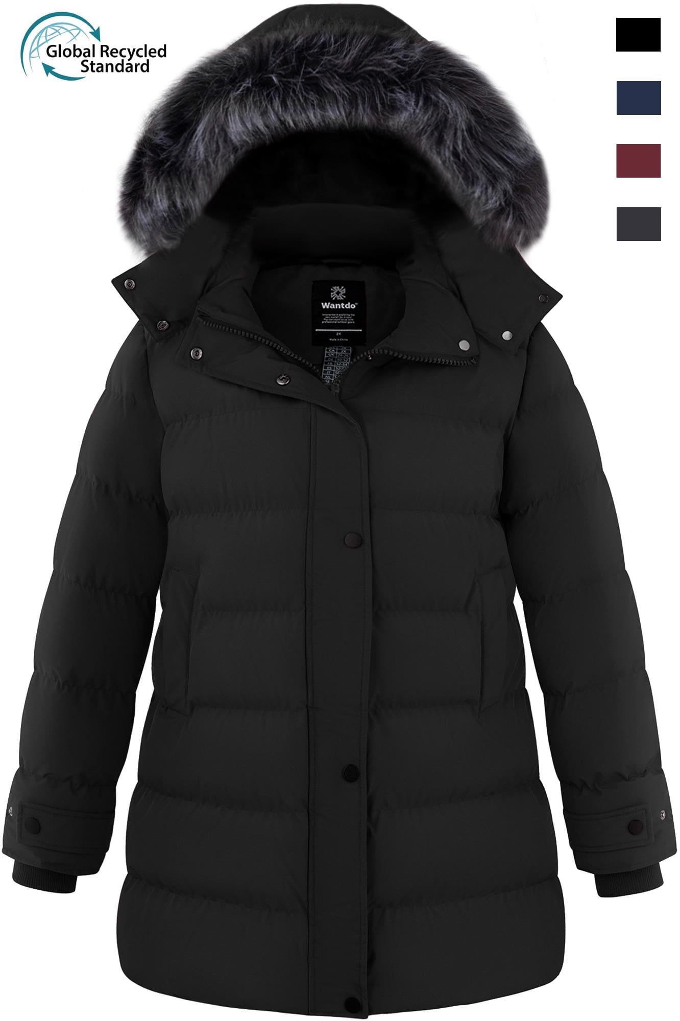 Soularge Women's Plus Size Winter Puffer Coat – Long Thicken Jacket With Faux Fur Hood