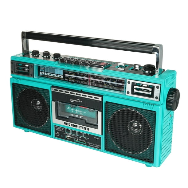 Radio y reproductor de casetes Boombox Supersonic SC-3201BT de 4 bandas