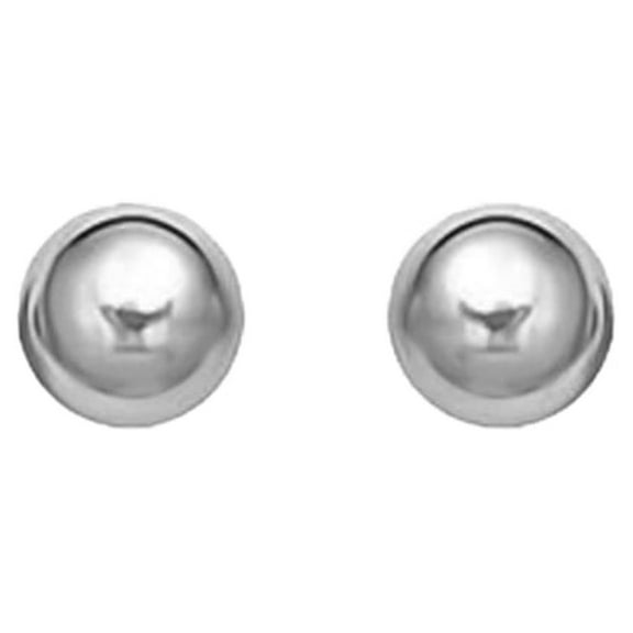 14k White Gold Classic Round Stud Earrings (6.0 mm)