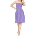 thumbnail image 5 of HAPPY BAY Women's Casual Strappy Smocked Mini Swing Dress Tube Top Dresses for Women One Size Orchid, Solid, 5 of 5