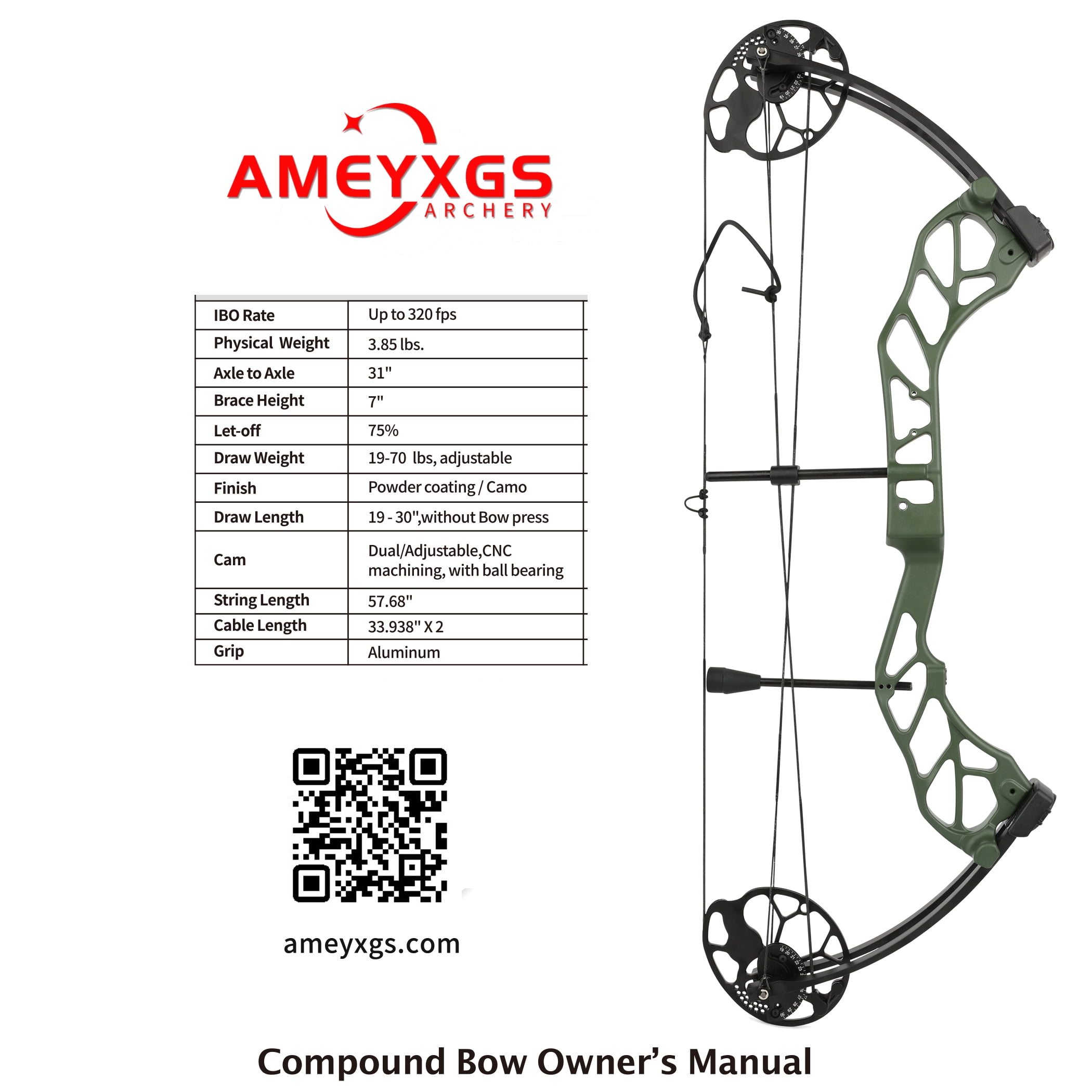AMEYXGS Archery E8 Compound Bow Hunting Target Kit
