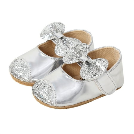 Newborn Baby Girl Princess Shoes Bling Sequins Bowknot Flats None-Slip Prewalker Sneaker