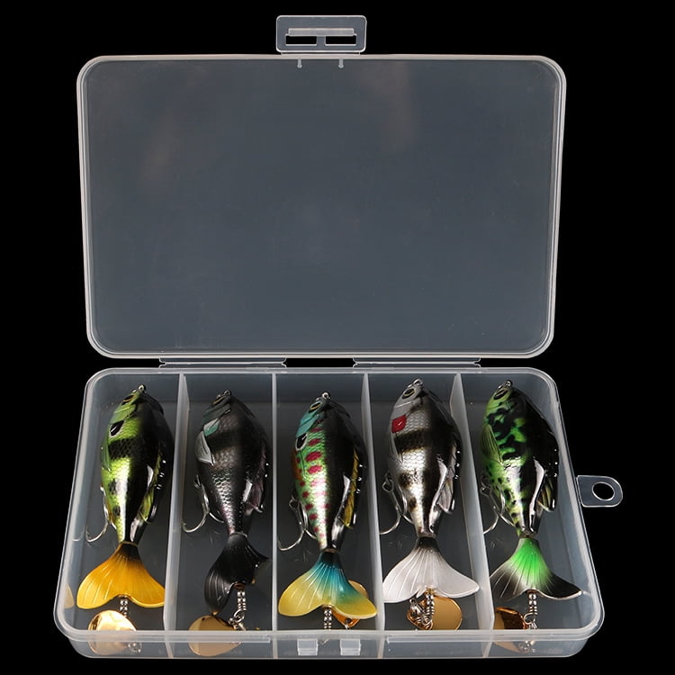 2PC Fishing Lures Jigs 16.9G Spiral Propeller Tractor Hard Bait Floating Water Pencil VIB Blood Slot Hook