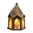 thumbnail image 4 of Lámpara de noche navideña, lámpara de guardería, colgante decorativo retro para árbol de Navidad. Papá Noel de bronce, 4 of 9