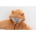 thumbnail image 4 of Tiweut Girls Leisure Rompers Newborn Infant Baby Snowsuit Winter Coat Long Sleeve Solid Bear Warm Fleece Hooded Thick Outfits Jumpsuits for Girl 9-12 M, 4 of 8