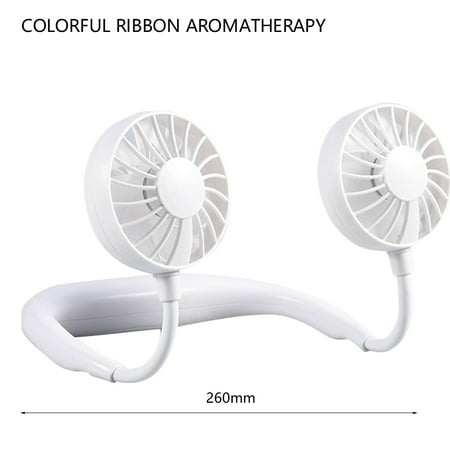

USB Dual Fan Hands Free Neck Hanging Rechargeable Mini 3-Speed Adjustable Portable Sports Cold Fan Home Office