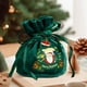 thumbnail image 5 of Bolsa de regalo navideña de terciopelo | Bolsa pequeña navideña roja y verde de 9,9 x 13 cm | Bolsa de tela reutilizable para dulces con asa resistente | Embalaje navideño festivo para regalos y, 5 of 6