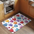 thumbnail image 2 of 2x3 Ft Entryway Area Rug, Colorful Love Heart Kitchen Rug Runner Washable Floor Mat, Blue Purple Red Modern Art Non Slip Indoor Door Mat Throw Carpet for Bathroom Living Room Bedroom, 2 of 8