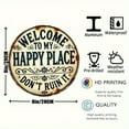 thumbnail image 3 of DAMAI "Welcome to My Happy Place" Round Metal Sign, 2026 New Don't Ruin It Sign, Funny Vintage Metal Poster, Retro Round Wood Wall Decor for Man Cave, Garage, Bar & Pub, 3 of 5