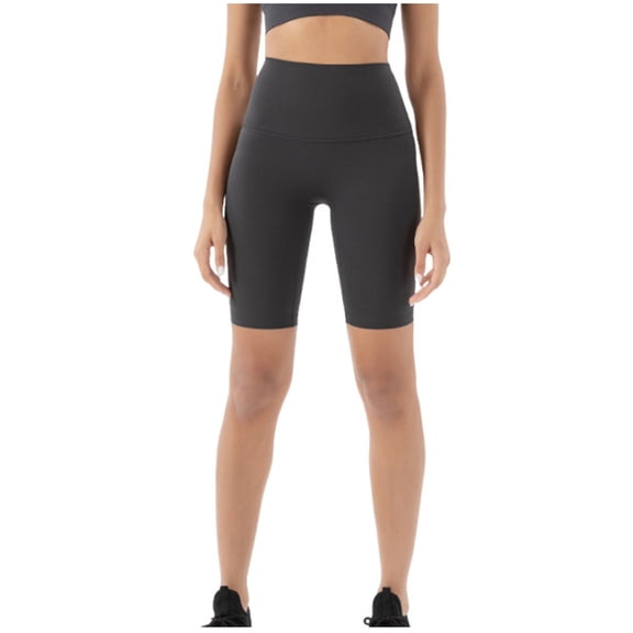Jerdar Biker Shorts Women with Pockets - High Waisted Tummy Control Yoga Workout Running Gym Spandex Shorts L