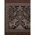 thumbnail image 3 of Stylo Culture Ethnic Sofa Throw Pillow Covers 16x16 Jacquard Dark Brown Square 40cm x 40cm Home Decor Brocade Elephant Floral Zippered Cushion Covers | Set Of 2, 3 of 3