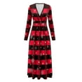 thumbnail image 5 of FKELYI Long Sleeve Maxi Dress for Women V-Neck Soft Casual Dress Xmas Red Grid Snowflake Print Flowy A-Line Dresses with Side Pockets for Party Wedding, XL, 5 of 6