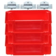 thumbnail image 3 of FOMIYES Peg Board Bins 3Pcs Red Iron for Small Garage Bins with Wall Mounting, 3 of 8