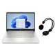 thumbnail image 1 of Laptop HP 14-dq0532la | Intel Celeron N4120 | 4GB RAM | 128GB SSD | 14" HD | Windows 11 | Diseño Liviano y Elegante | Teclado en Español. Bundle con audifonos., 1 of 5