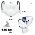 thumbnail image 2 of Aumento para WC con descansabrazos acolchados, ergonómico y seguro. Ideal para adultos mayores o con movilidad limitada. Soporta hasta 100 kg., 2 of 6