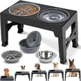 thumbnail image 1 of Cuencos Elevados EKEJLI Negro Ajustables para Perros y Gatos de Tamaño Mediano y Grande, 1 of 7