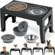 thumbnail image 1 of Cuencos Elevados EKEJLI Negro Ajustables para Perros y Gatos de Tamaño Mediano y Grande, 1 of 7