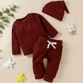 thumbnail image 3 of Caqnni Toddler Baby Boy Fall Clothes Long Sleeve Pajama, Cotton Crewneck Sweatshirt + Jogger Pant Boys Winter Outfits (,0-3 Months), 3 of 3