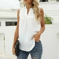 thumbnail image 6 of HAPIMO Women's Summer Tank Tops Sleeveless Shirts for Girls Notch V-Neck Blouse Solid Color Print Tops Tunic Comfy Camisole Casual Lace Crochet Camis Vest Sales White XL, 6 of 9