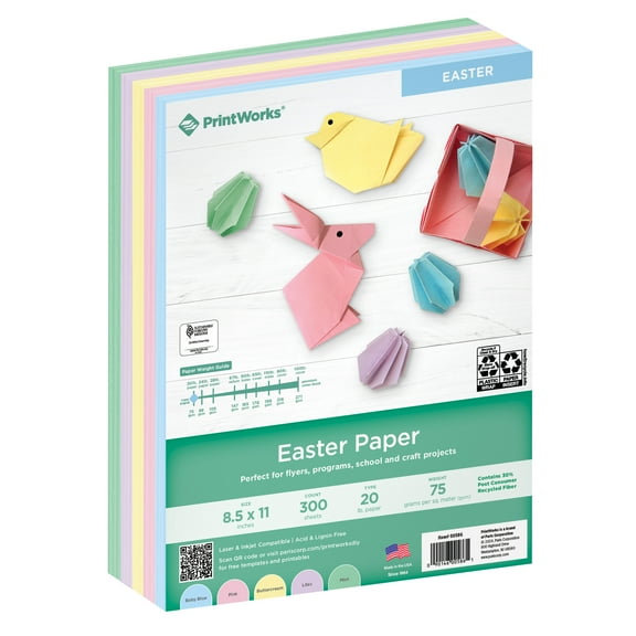 Printworks Easter Paper, Assorted Colors, 8.5 x 11, 300 Sheets