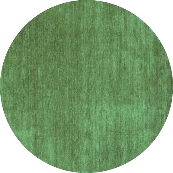Ahgly Company Indoor Round Abstract Turquoise Blue Contemporary Area Rugs, 3' Round
