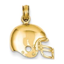 14k Yellow Gold Football Helmet Pendant - 1.4 Grams - Measures 20x14mm Wide