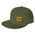 thumbnail image 1 of DouZhe Flat Brim Cap Snapback Hat, Angry Face Prints Adjustable Green Adult Baseball Cap, 1 of 6