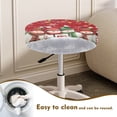 thumbnail image 3 of Renewold Snowman Red Green Stretch Stool Cover Pumpkin Maple Leaf Furniture Protector 14-16 Inch Soft Elastic Bar Stool Cover Washable Slipcovers Christmas Decor, 2 Count, 3 of 5
