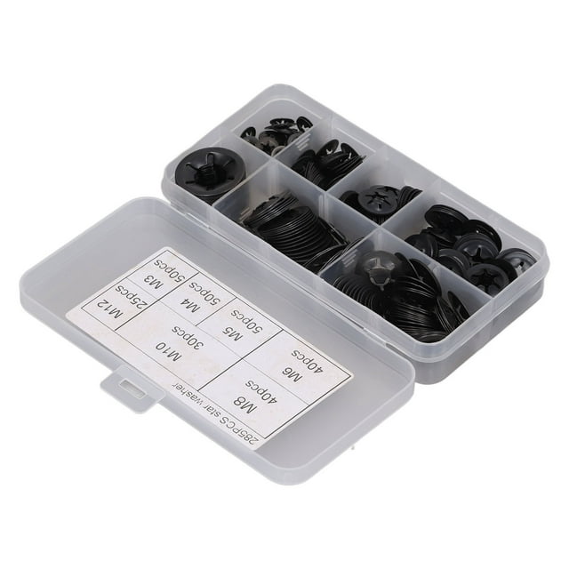 Starlock Washer, Clip Washers 285Pcs Internal Tooth Manganese Steel Wide Application For Machine